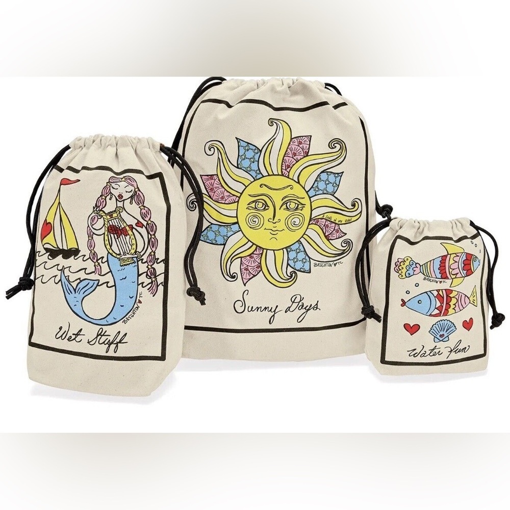 Brighton 3 Piece Travel Drawstring Bags - Picture 1 of 5